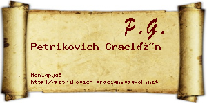Petrikovich Gracián névjegykártya